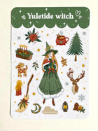 Feuille d’autocollants Sorcière de Yule - Stickers journal créatif hiver (20+)