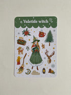Feuille d’autocollants Sorcière de Yule - Stickers journal créatif hiver (20+)