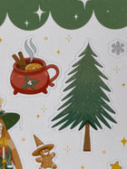 Feuille d’autocollants Sorcière de Yule - Stickers journal créatif hiver (20+)