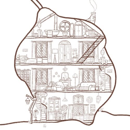 Coloriage cottagecore à imprimer
