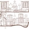 Coloriage cottagecore à imprimer, vue 2, illustration faite main Loulou