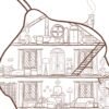 Coloriage cottagecore à imprimer, vue 1, illustration faite main Loulou