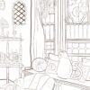Coloriage à imprimer Fille dans son salon Celestial