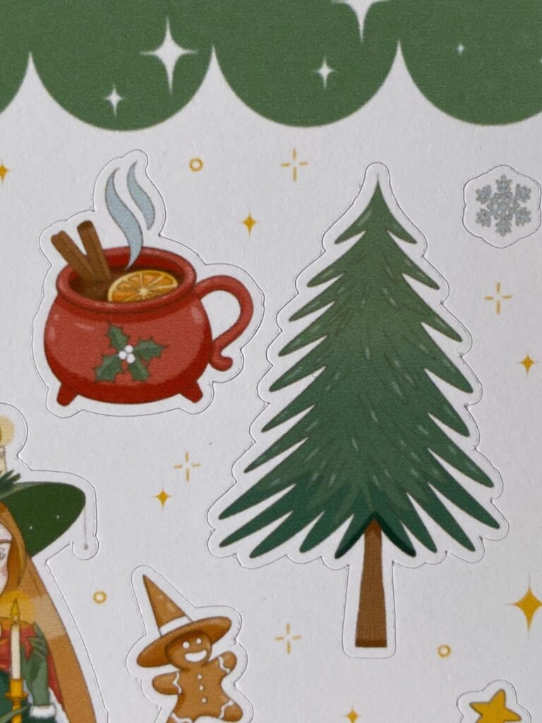 Planche d’autocollants "Sorcière de Yule"