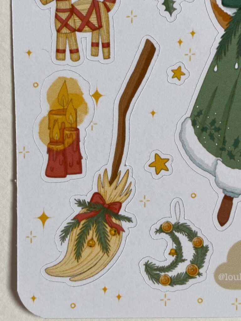 Planche d’autocollants "Sorcière de Yule"