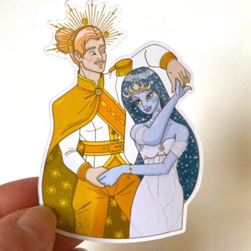 Sticker individuel "Amour Céleste" Soleil et Lune