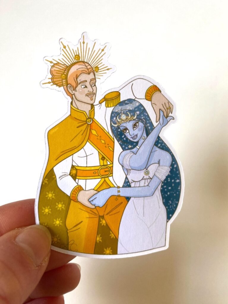 Sticker individuel "Amour Céleste" Soleil et Lune