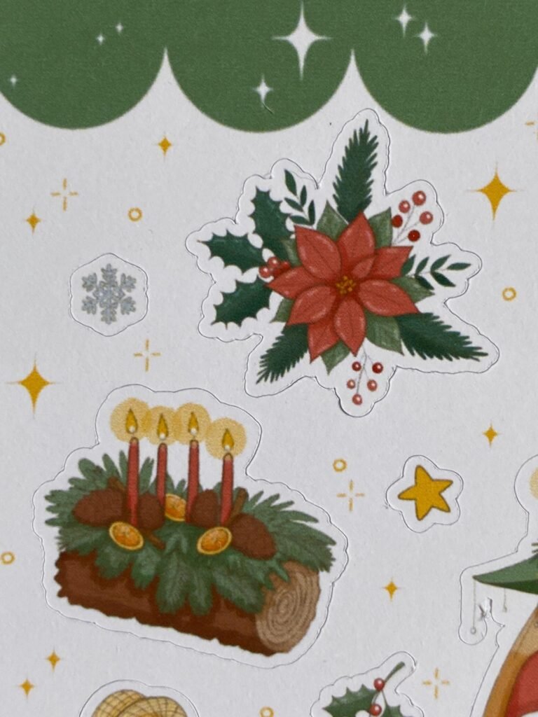 Planche d’autocollants "Sorcière de Yule"