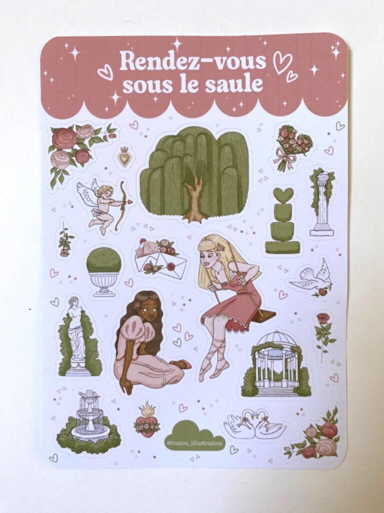 Planche de stickers "Rendez-Vous Sous le Saule"