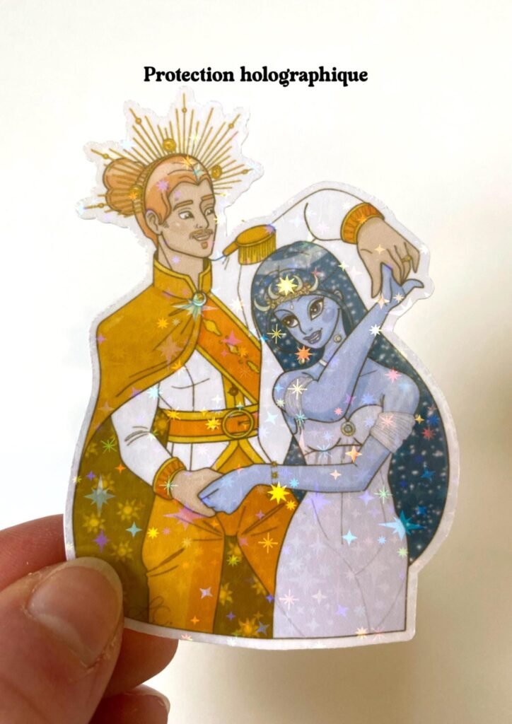 Sticker individuel "Amour Céleste" Soleil et Lune