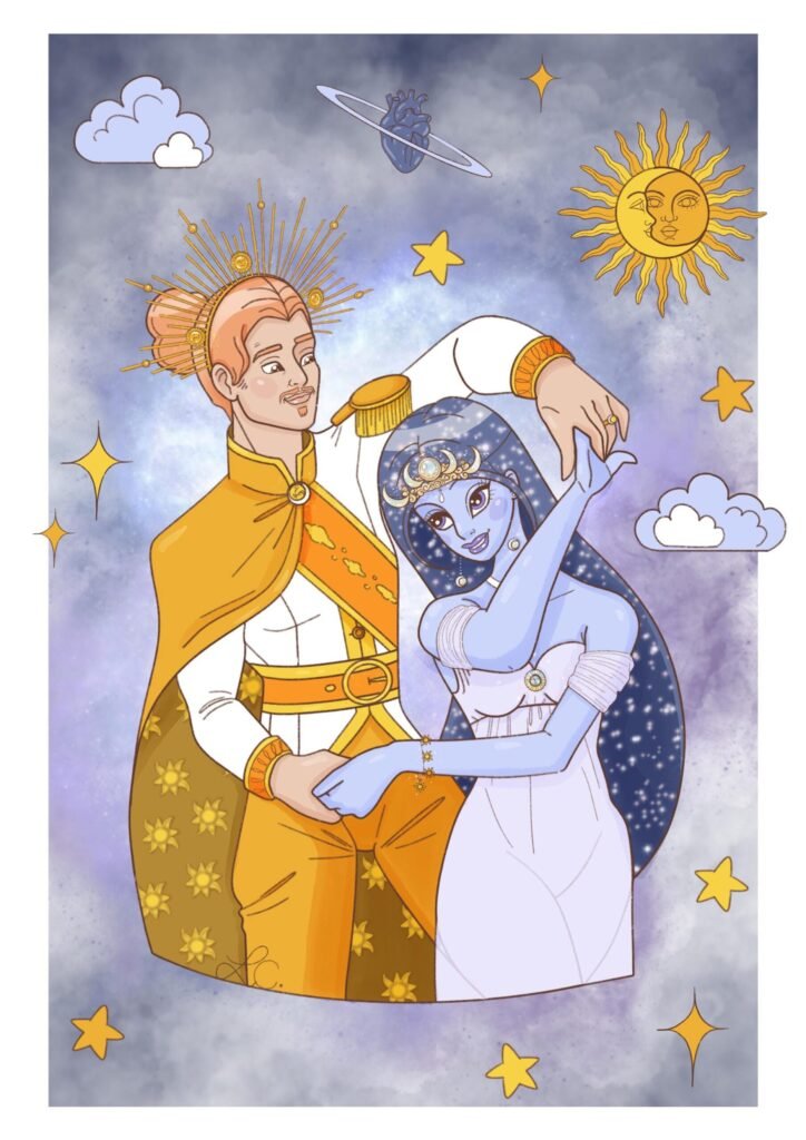 Print "Amour Céleste" Soleil et Lune