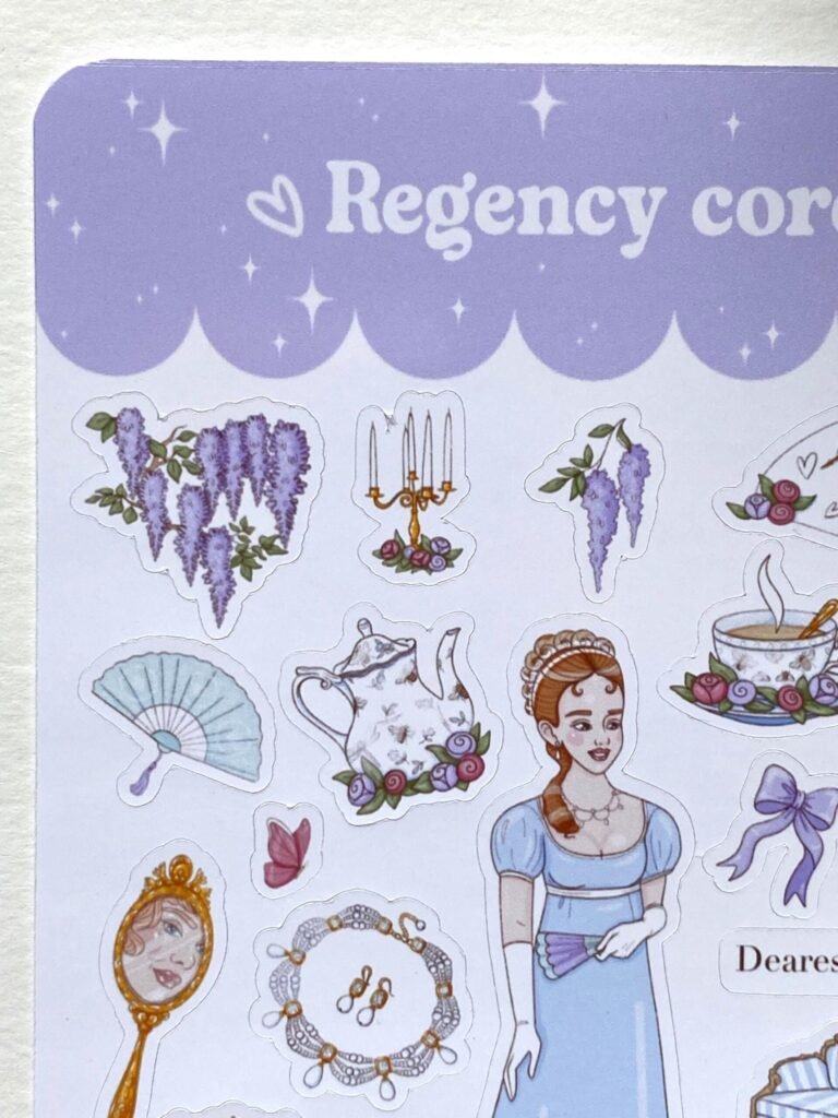 Planche de stickers "Regency core"