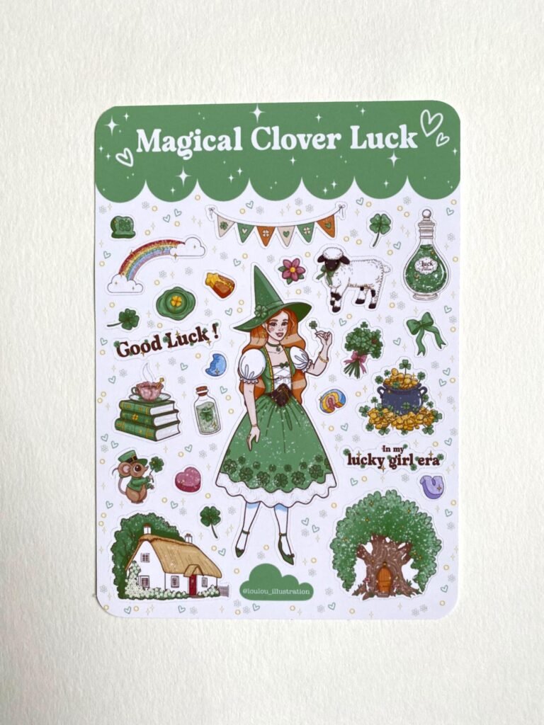 Planche de stickers "Magical Clover Luck"