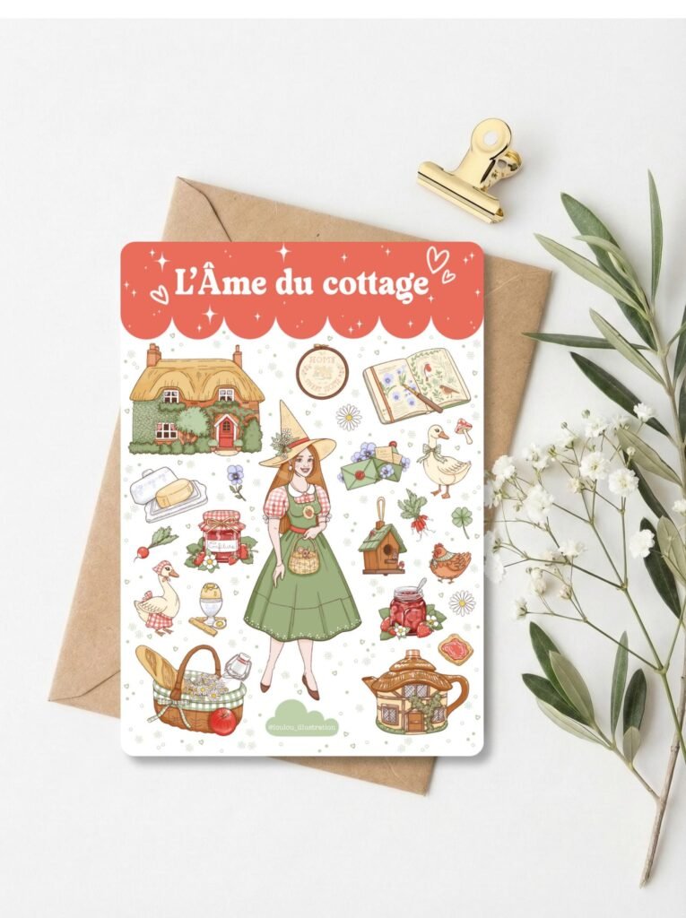 Planche de Stickers "L'Âme du Cottage"