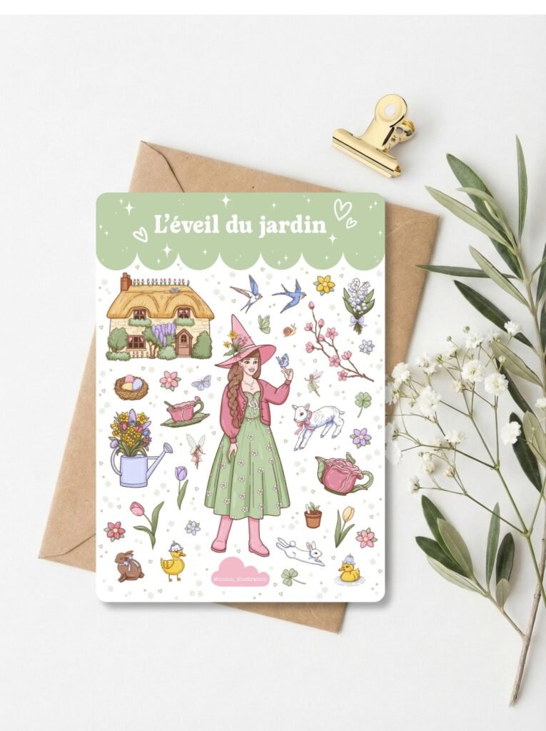Planche de stickers "L’Éveil Du Jardin"