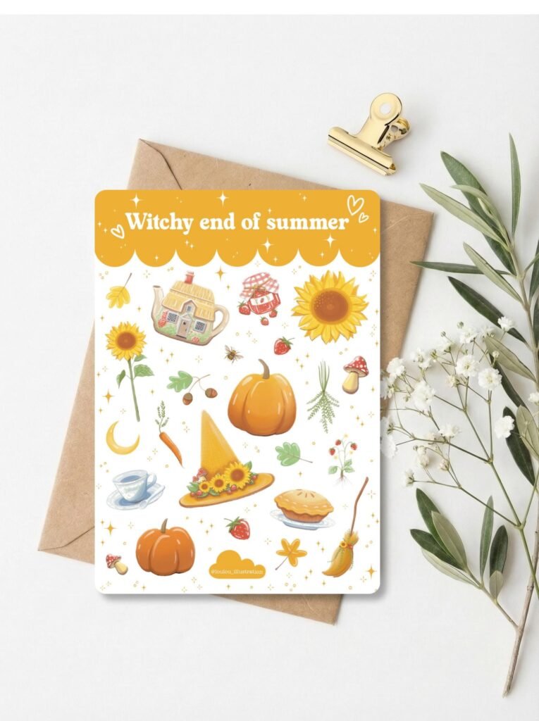 Planche d’autocollants "Witchy End of Summer"