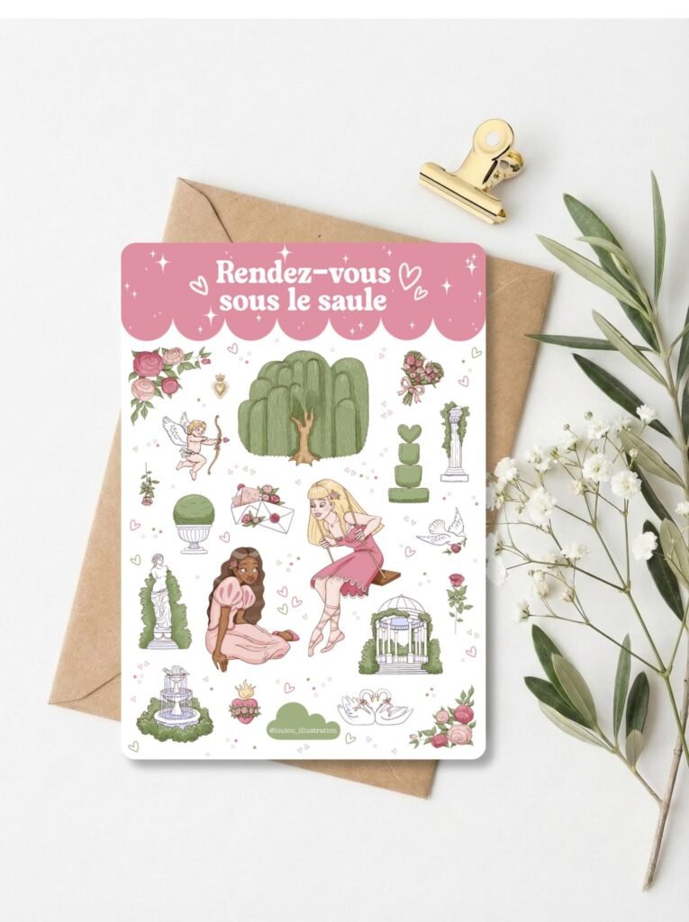 Planche de stickers "Rendez-Vous Sous le Saule"