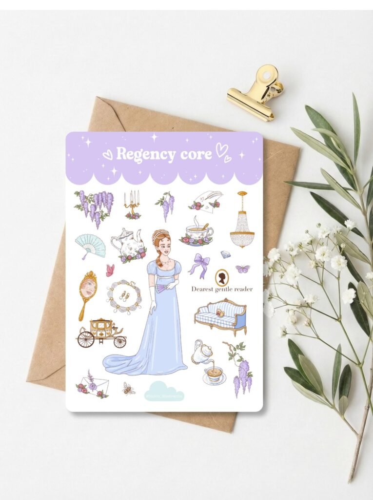 Planche de stickers "Regency core"