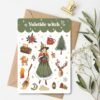 Planche d’autocollants "Sorcière de Yule"