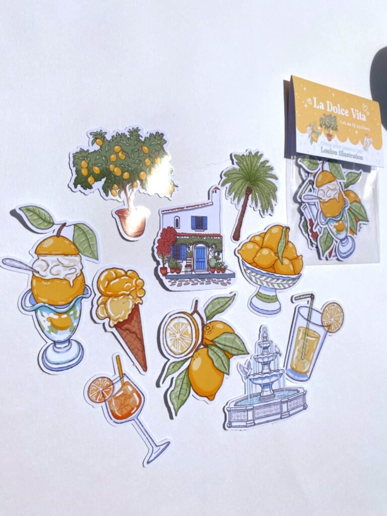 Lot de 10 Stickers "La Dolce Vita"