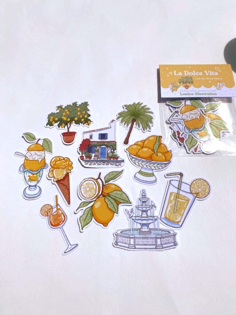 Lot de 10 Stickers "La Dolce Vita"