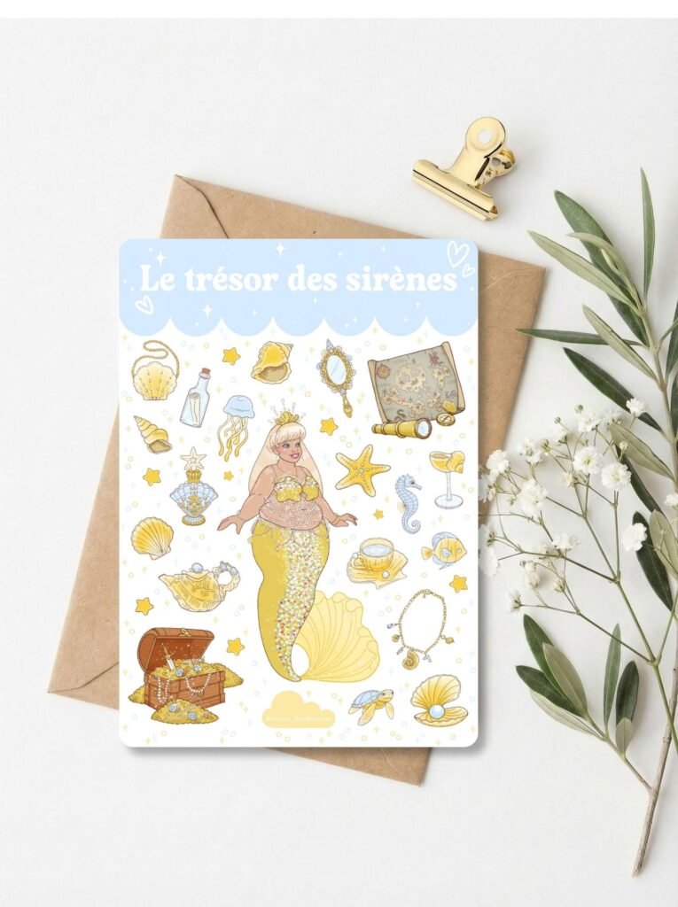 Planche d’autocollants "Le Trésor des Sirènes"