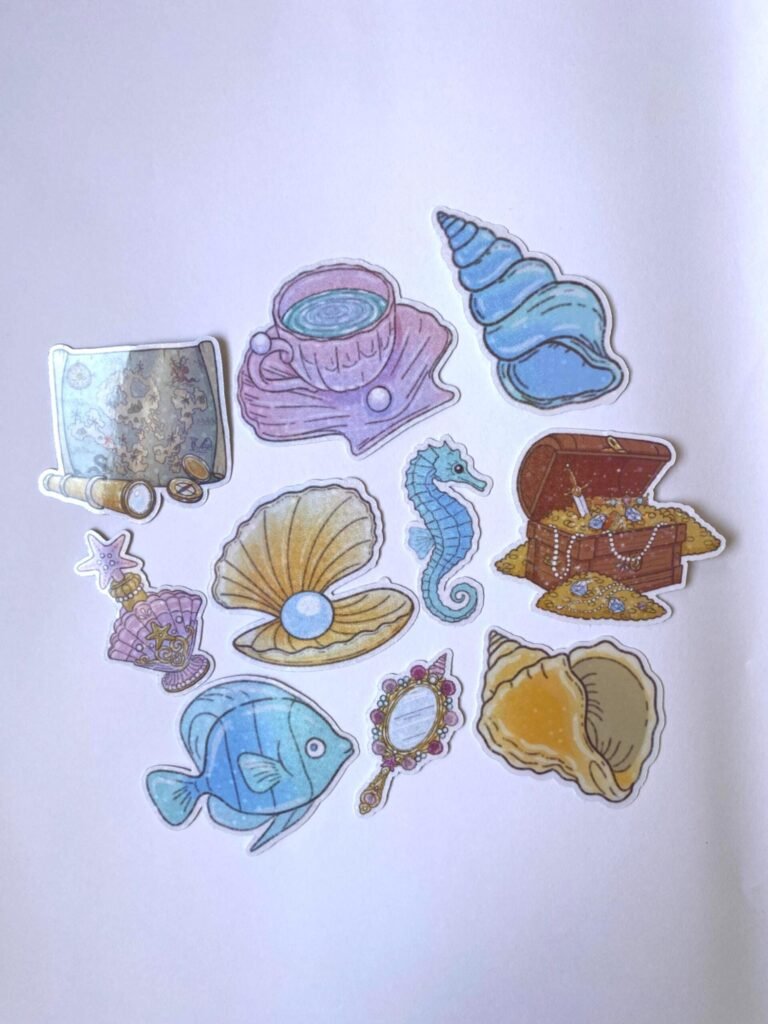 Lot de 10 Stickers "Le Trésor des Sirènes"