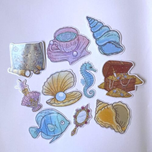 Lot de 10 Stickers "Le Trésor des Sirènes"