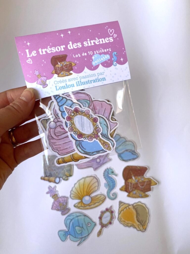 Lot de 10 Stickers "Le Trésor des Sirènes"