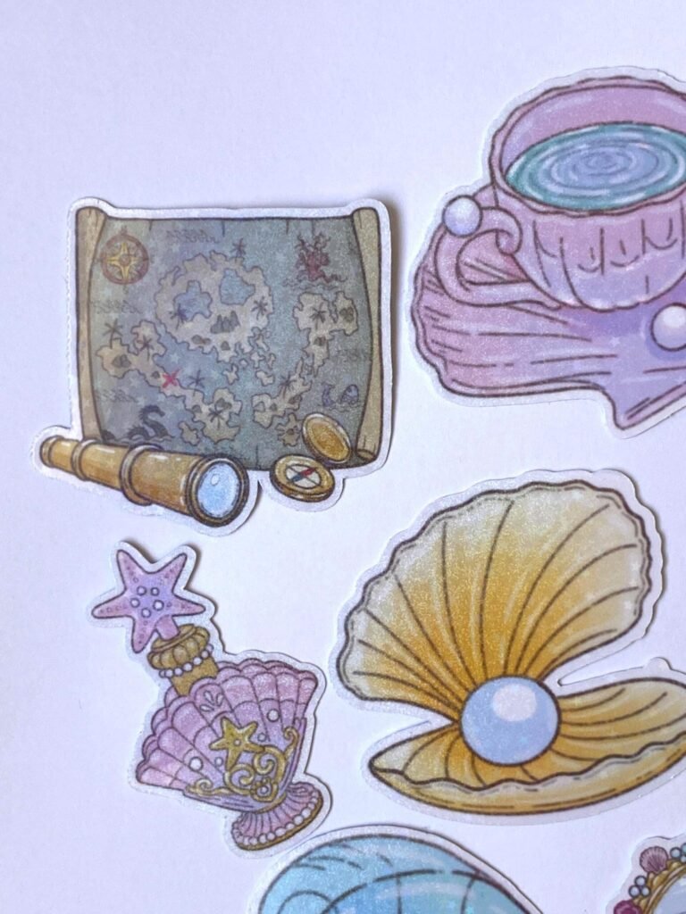 Lot de 10 Stickers "Le Trésor des Sirènes"