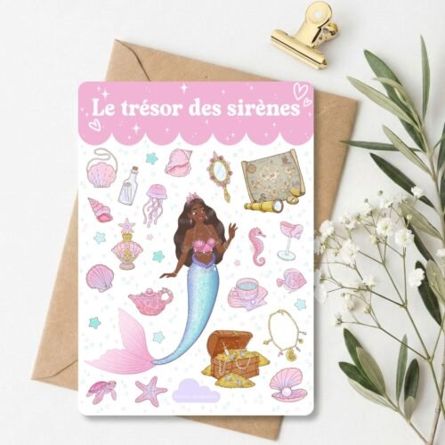 Planche d’autocollants "Le Trésor des Sirènes"