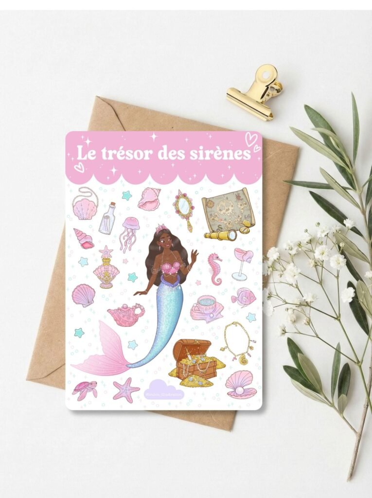 Planche d’autocollants "Le Trésor des Sirènes"