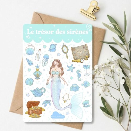 Planche d’autocollants "Le Trésor des Sirènes"