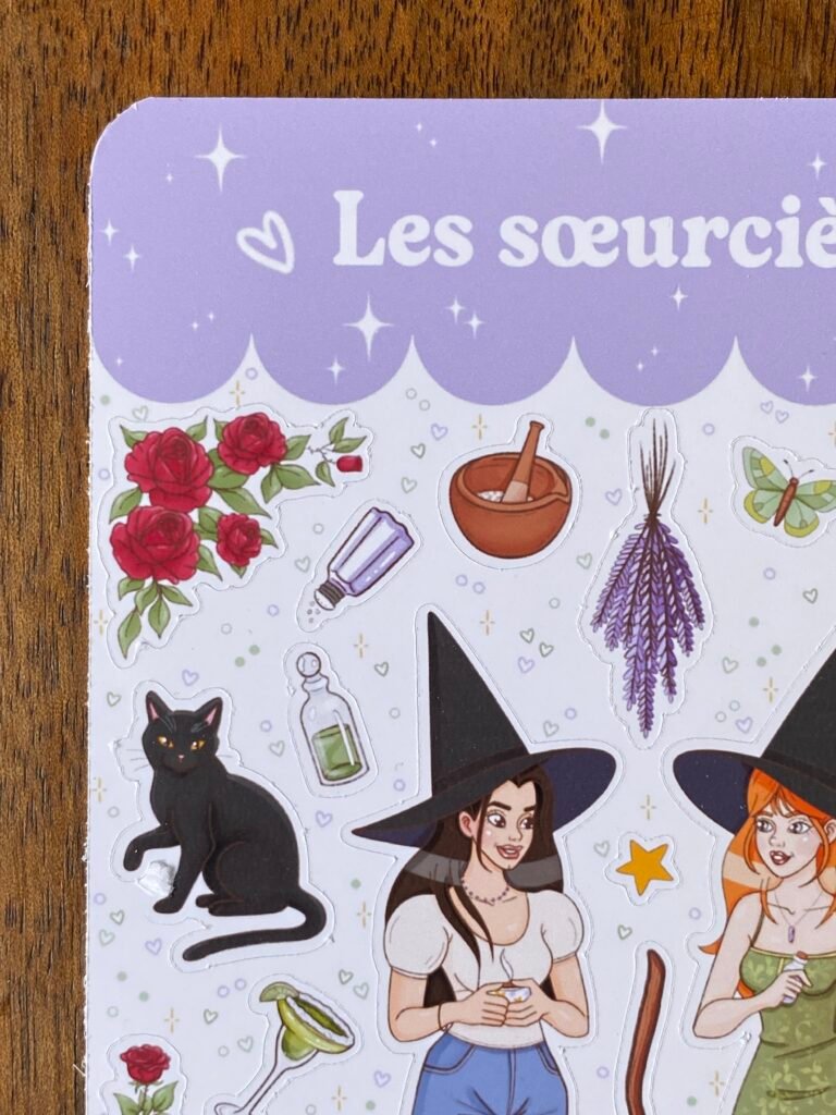 Autocollants sorcière cottagecore Les Soeurcières, finition brillante ou mate