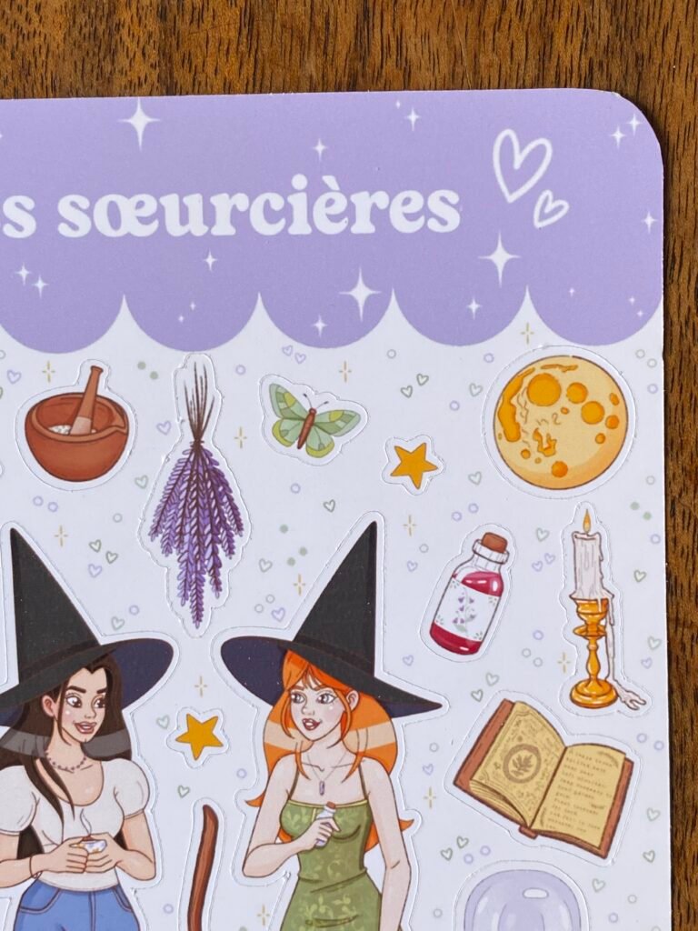 Planche de stickers Les Soeurcières inspirée du film Practical Magic