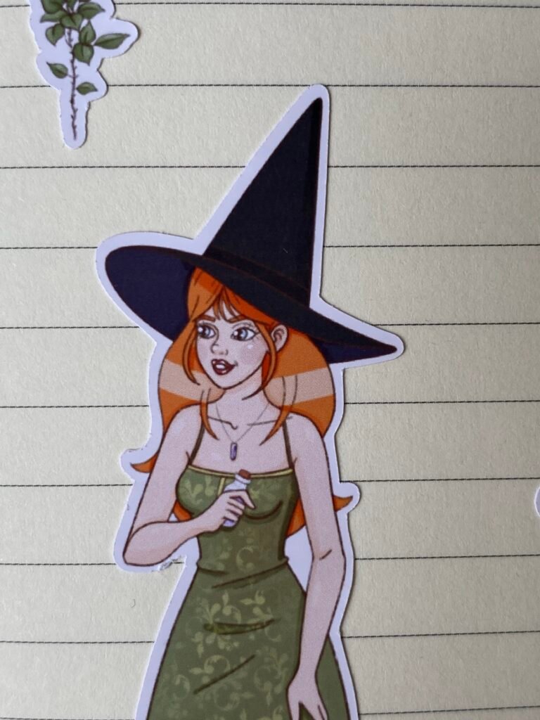 Planche de stickers witchy faite main dans l'atelier de Loulou Illustration