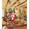 Coloriage à imprimer Noël au cottage, vue 1, illustration faite main Loulou