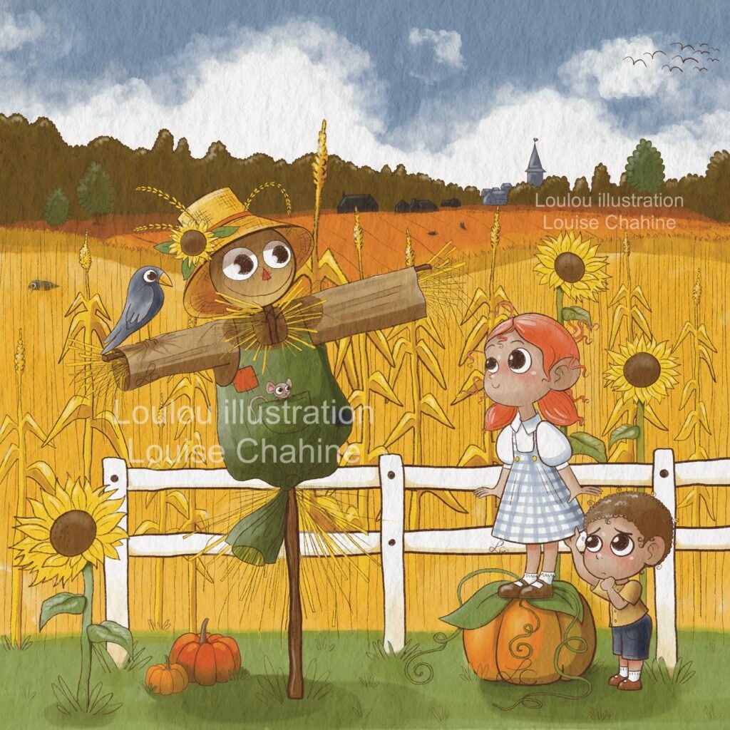 Coloriage à imprimer Épouvantail Halloween