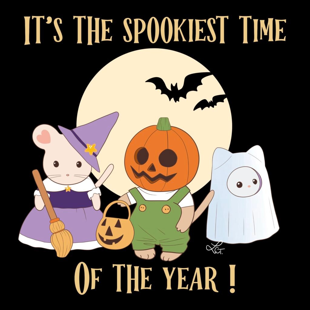 Coloriage à imprimer Halloween Cute Friends