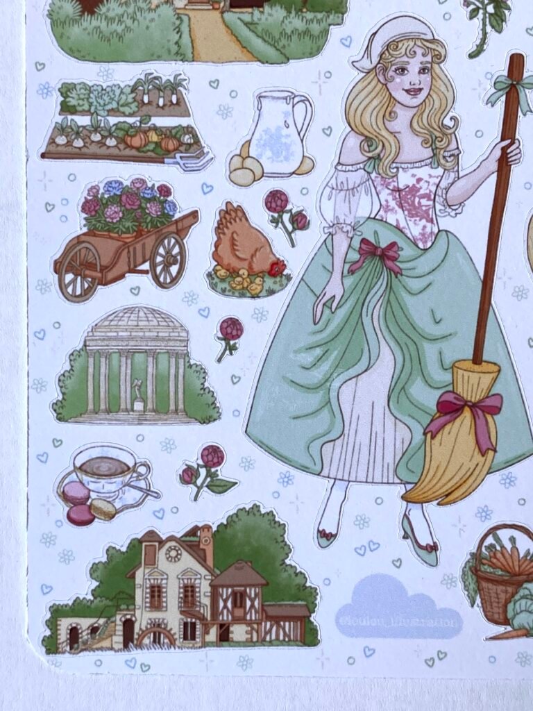 Planche de stickers "Le Hameau de la Reine"
