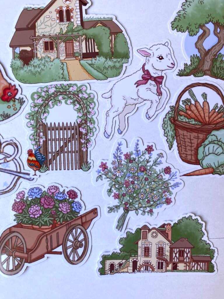 Lot de 10 Stickers "Le Hameau de la Reine"