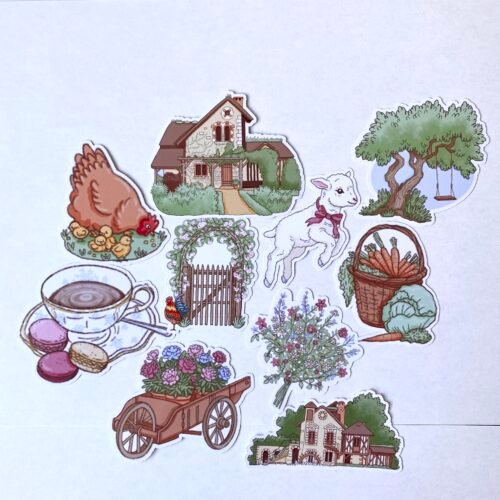 Lot de 10 Stickers "Le Hameau de la Reine"