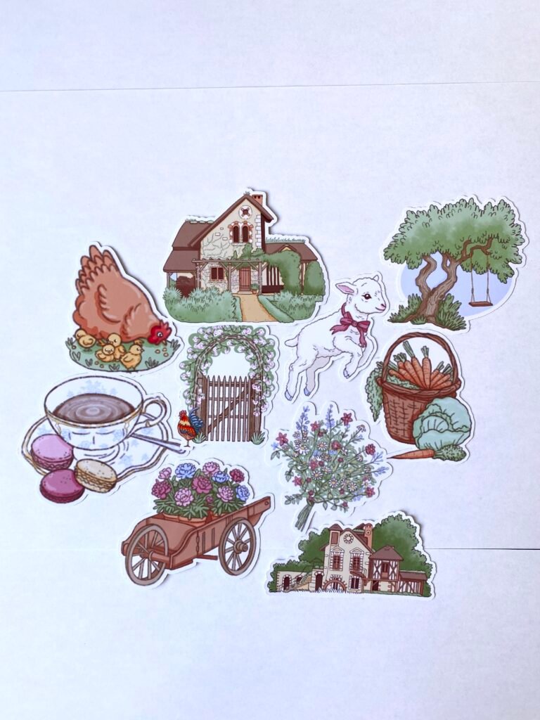 Lot de 10 Stickers "Le Hameau de la Reine"