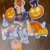 Stickers Halloween cottagecore sorcières et citrouilles, Loulou