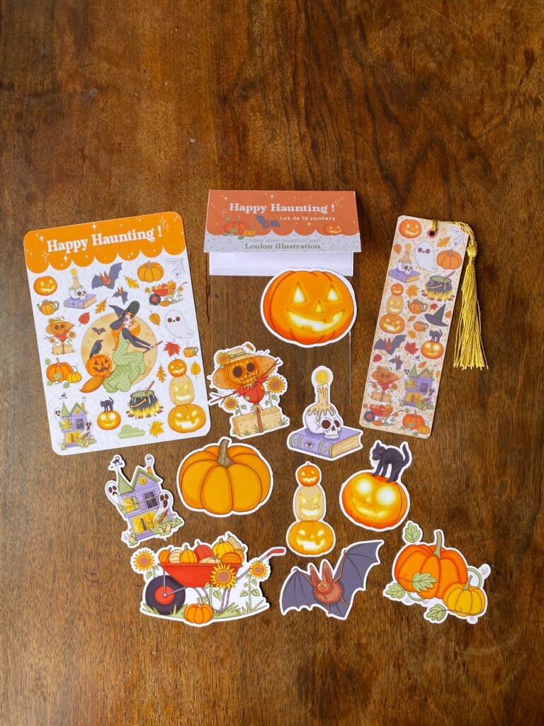 Collection Halloween Happy Haunting, papeterie assortie faite main, Loulou
