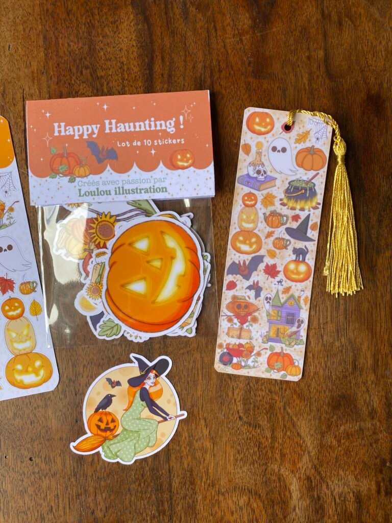 Collection Halloween Happy Haunting, papeterie assortie faite main, Loulou