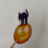 Sticker Halloween chaton et citrouille cottagecore, Loulou