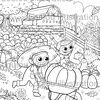 Exemple du coloriage Halloween citrouilles une fois colorié, Loulou Illustration