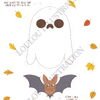 PDF de la guirlande Halloween à imprimer, page 3 sur 3 : fantôme et chauve-souris à découper, Loulou